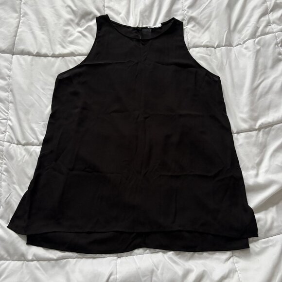 Lush Womens Blouse Sleeveless Black High Neck Layered Lightweight - Picture 1 of 8
